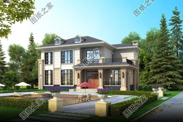 二層帶堂屋別墅設(shè)計圖，擺脫平凡無聊的生活，向往簡單自然的空間