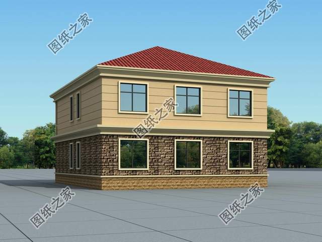 進深15米二層農(nóng)村自建房，不規(guī)則的外觀設(shè)計，看著充滿層次感