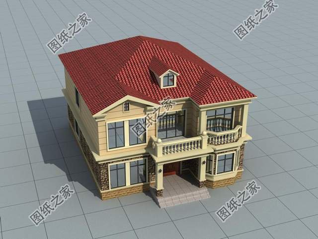 進深15米二層農(nóng)村自建房，不規(guī)則的外觀設(shè)計，看著充滿層次感