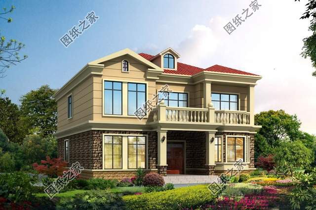 進深15米二層農(nóng)村自建房，不規(guī)則的外觀設(shè)計，看著充滿層次感