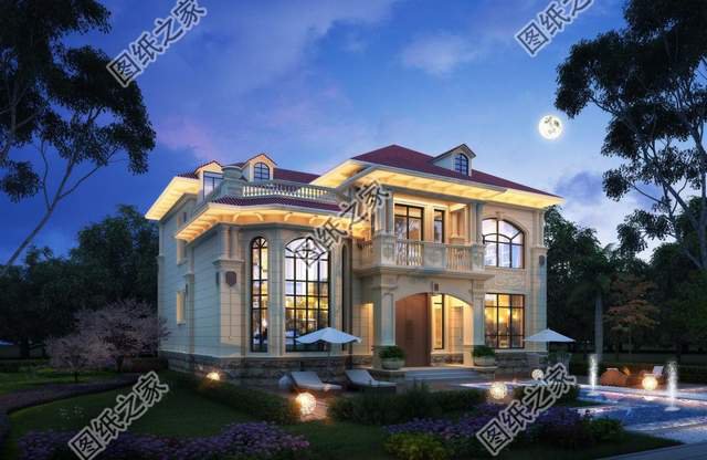 二層華麗農(nóng)村自建房設(shè)計，帶著歐式的典雅，猶如藝術(shù)氣息的油畫