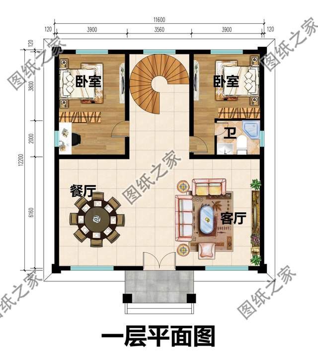 農(nóng)村歐式雙層自建房，帶有傳統(tǒng)歐式元素，適合喜愛歐式建筑的自建