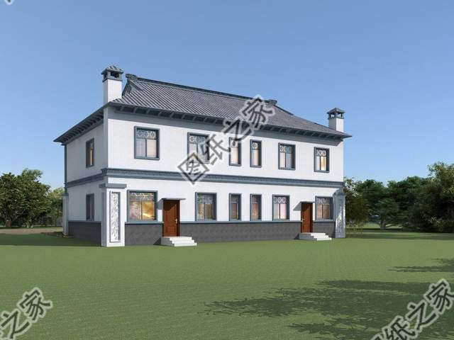 雙拼四合院別墅設(shè)計(jì)圖，外觀造型古典大氣，內(nèi)部更顯格調(diào)檔次