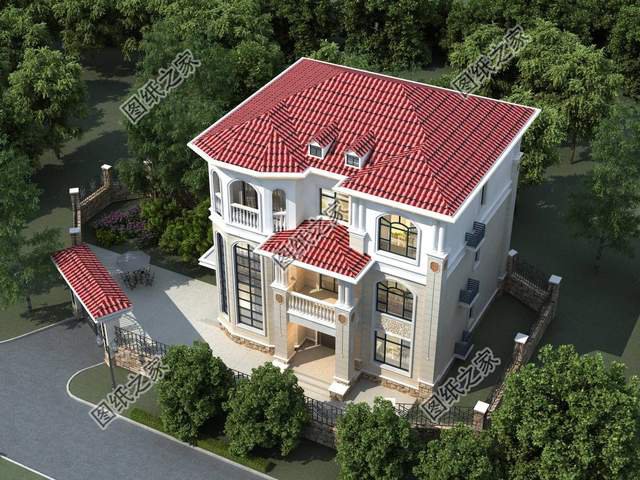 三層歐式住宅設(shè)計(jì)圖，高層設(shè)計(jì)凸顯歐式氣勢(shì)，浪漫氣質(zhì)飆升