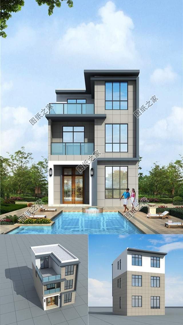 小戶(hù)型現(xiàn)代三層別墅設(shè)計(jì)，空間上的優(yōu)越感，每一層功能充足