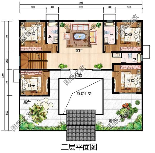 農村小型合院設計，外觀莊重大氣，內部布局講究