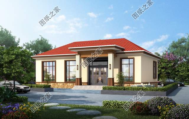 一層農(nóng)村自建房設(shè)計(jì)，背面不開窗，內(nèi)部布局緊湊而實(shí)用