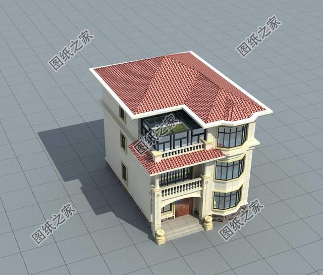 三層農(nóng)村自建房設(shè)計(jì)，陽(yáng)光房設(shè)計(jì)形成一個(gè)休閑、娛樂(lè)的場(chǎng)所