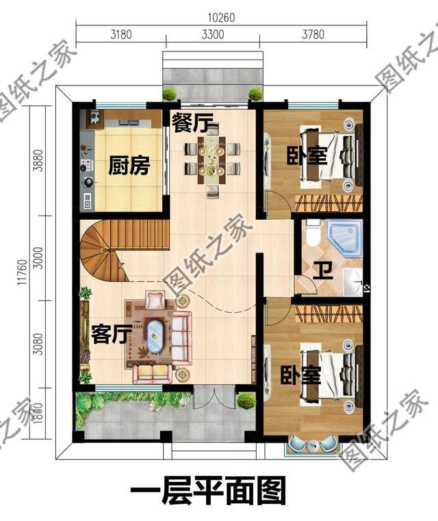 坡屋頂二層別墅，美觀大方，設計精美又實用