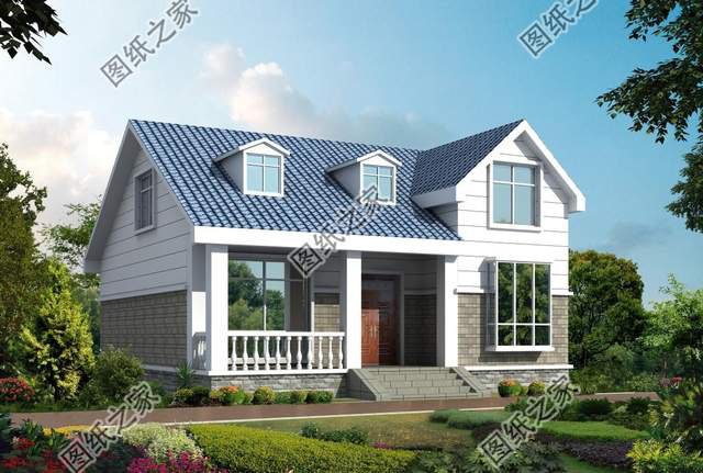 坡屋頂二層別墅，美觀大方，設計精美又實用