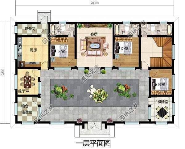 高檔中式二層合院別墅，高端大氣，飛檐翹角的國風別墅你喜歡嗎？