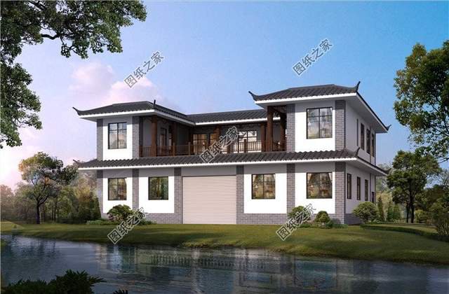 中式風(fēng)格二層別墅，帶商鋪設(shè)計(jì)，回鄉(xiāng)建一棟超值