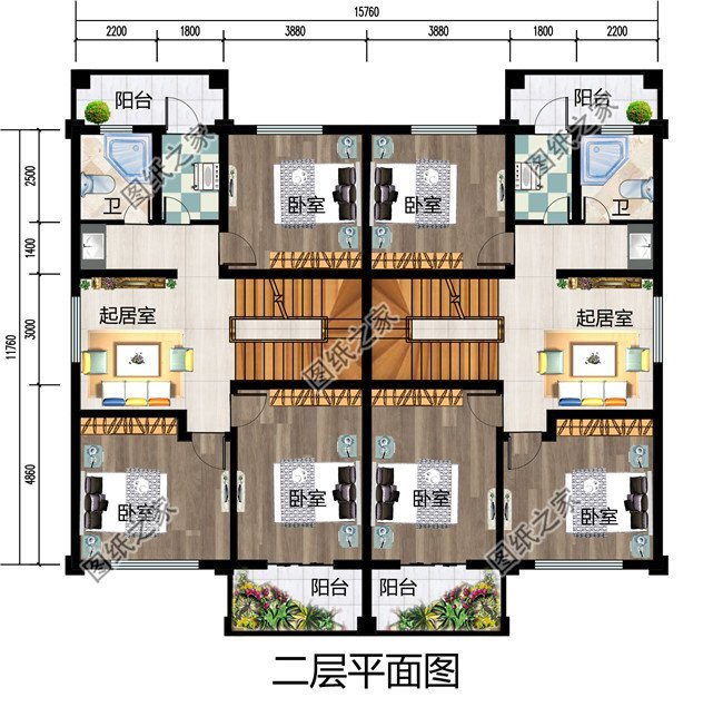 雙拼別墅戶型設(shè)計(jì)圖，凝聚家人情感的居所，帶給您溫馨的農(nóng)村生活