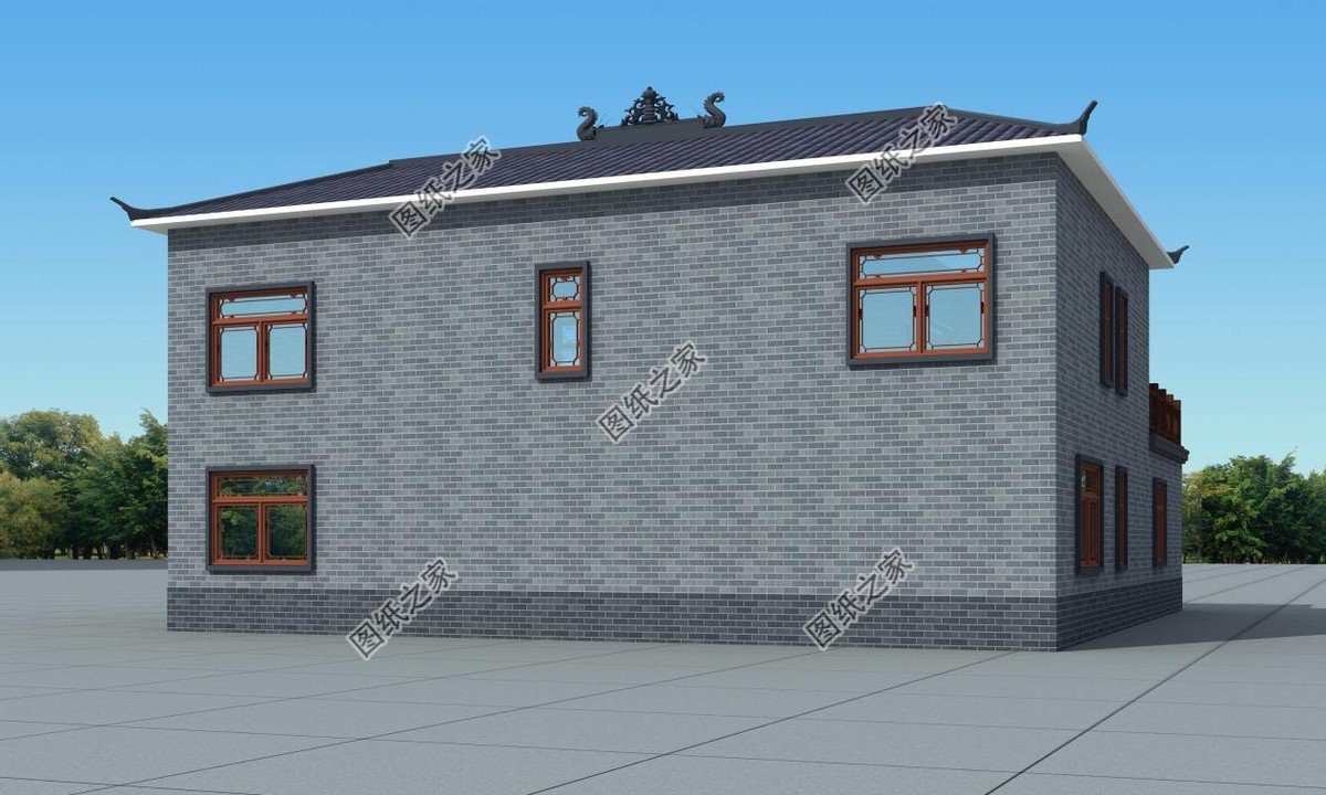 新中式庭院住宅設(shè)計(jì)，色彩搭配簡潔樸素，中式特色融合很好