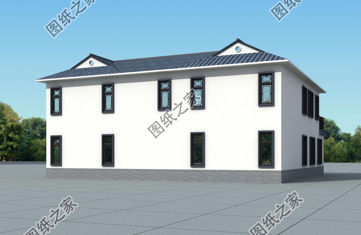 新中式庭院住宅設(shè)計(jì)，色彩搭配簡潔樸素，中式特色融合很好