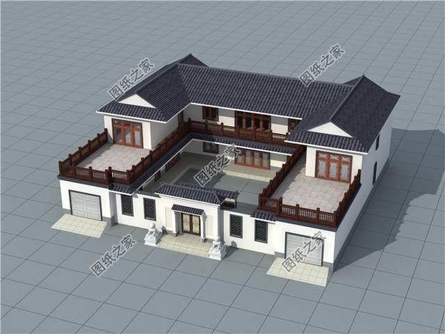 中式合院別墅設計，緊跟時代潮流，增加更多的實用性功能