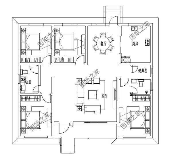 鄉(xiāng)村一層別墅設計圖紙，鄉(xiāng)間深處，靜謐洋房