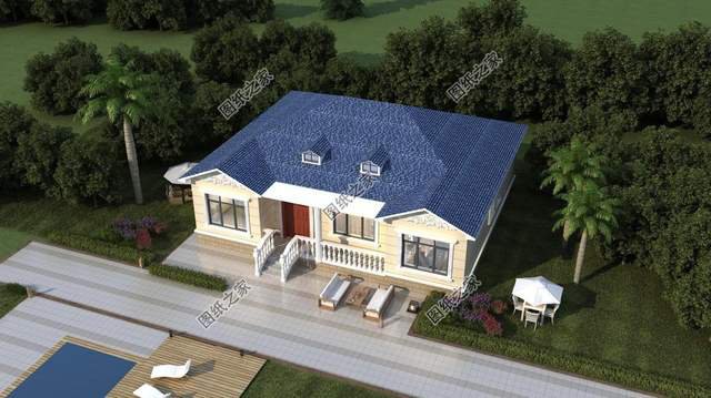 鄉(xiāng)村一層別墅設計圖紙，鄉(xiāng)間深處，靜謐洋房