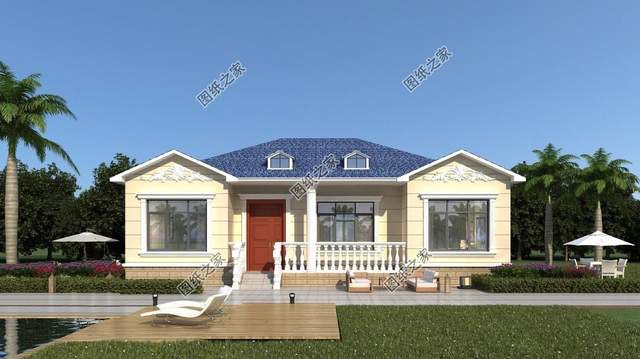 鄉(xiāng)村一層別墅設計圖紙，鄉(xiāng)間深處，靜謐洋房