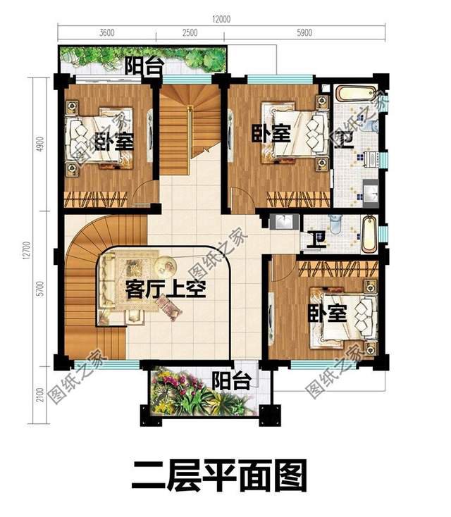 12x12.7米鄉(xiāng)村四層美宅設計，農(nóng)村大家庭建房首選