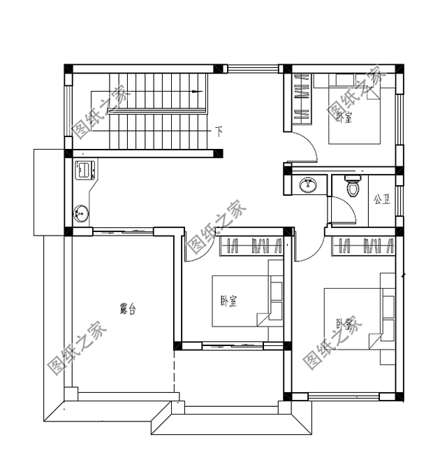 簡約二層別墅，占地不到百平，外觀簡潔適合小戶型建造