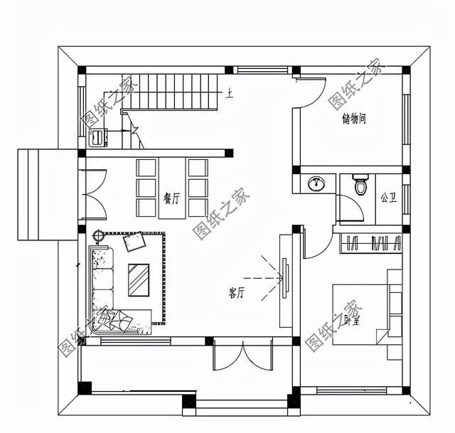 簡約二層別墅，占地不到百平，外觀簡潔適合小戶型建造