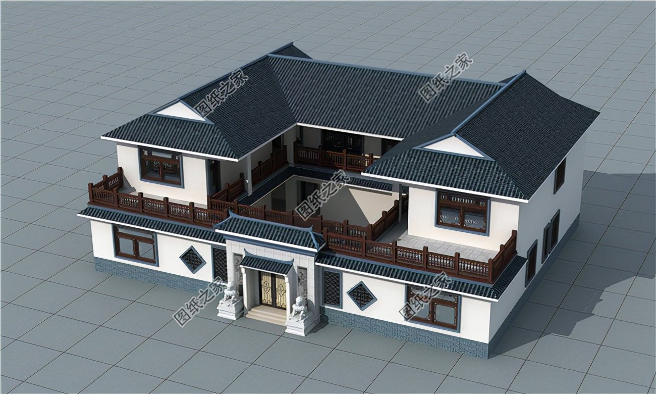 兩層四合院別墅，不易過(guò)時(shí)的農(nóng)村住宅，改變自家的居住空間