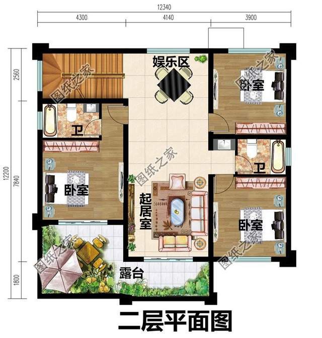 二層別墅帶老虎窗設計，最經(jīng)典的建房戶型，空間舒適