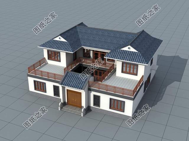 農(nóng)村中式庭院別墅設(shè)計，白墻黛瓦搭配上超大庭院，美到懷疑人生