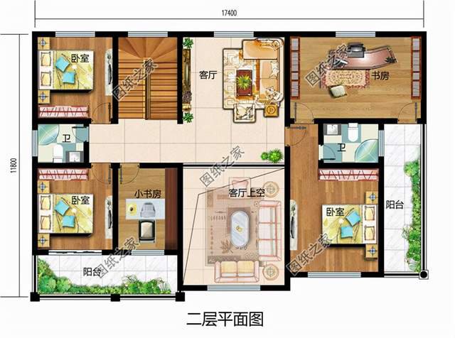 歐式復式別墅設(shè)計，室內(nèi)十分寬敞通透，提升居住體驗感