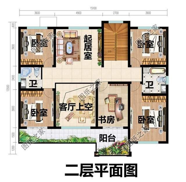 歐式復式別墅設(shè)計，室內(nèi)十分寬敞通透，提升居住體驗感
