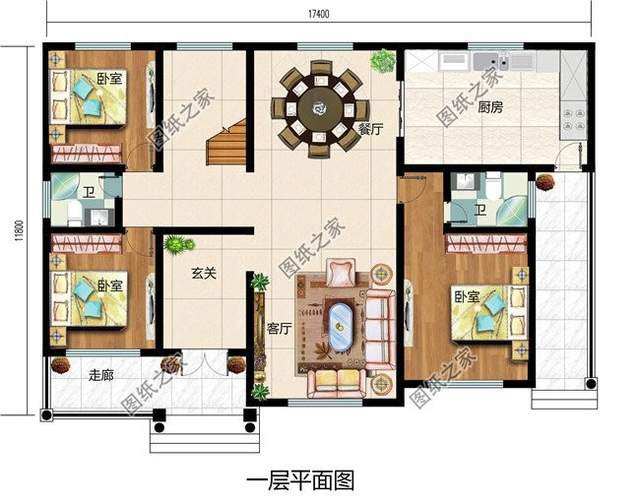 歐式復式別墅設(shè)計，室內(nèi)十分寬敞通透，提升居住體驗感