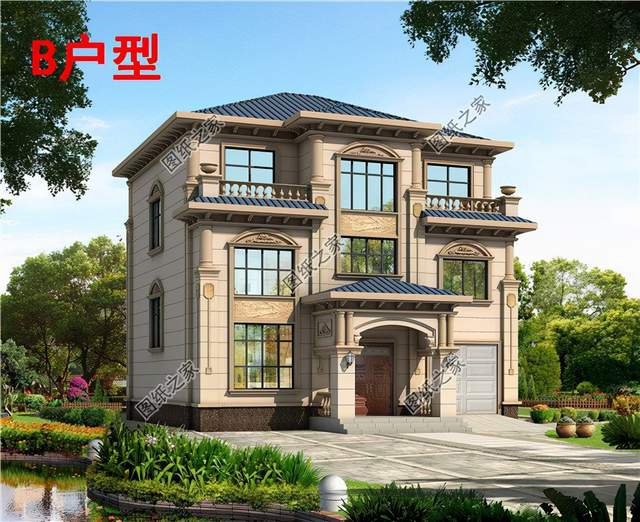 兩層半農(nóng)村自建房設(shè)計(jì)，有車庫帶露臺(tái)，增加幸福感