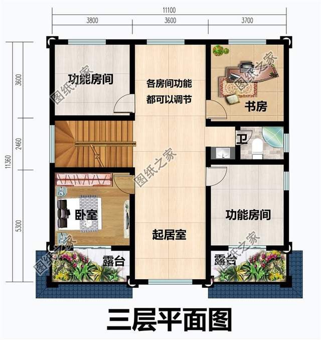 兩層半農(nóng)村自建房設(shè)計(jì)，有車庫帶露臺(tái)，增加幸福感