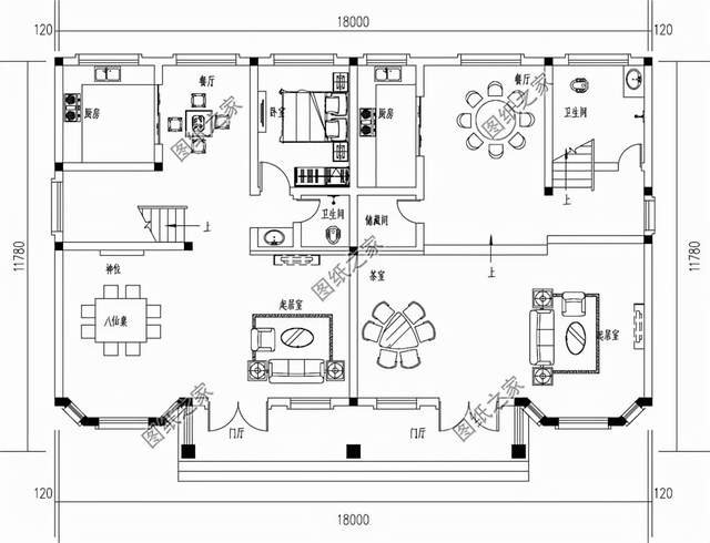 五套雙拼別墅設計，血濃于水的親情，一起建房互相幫襯還省錢