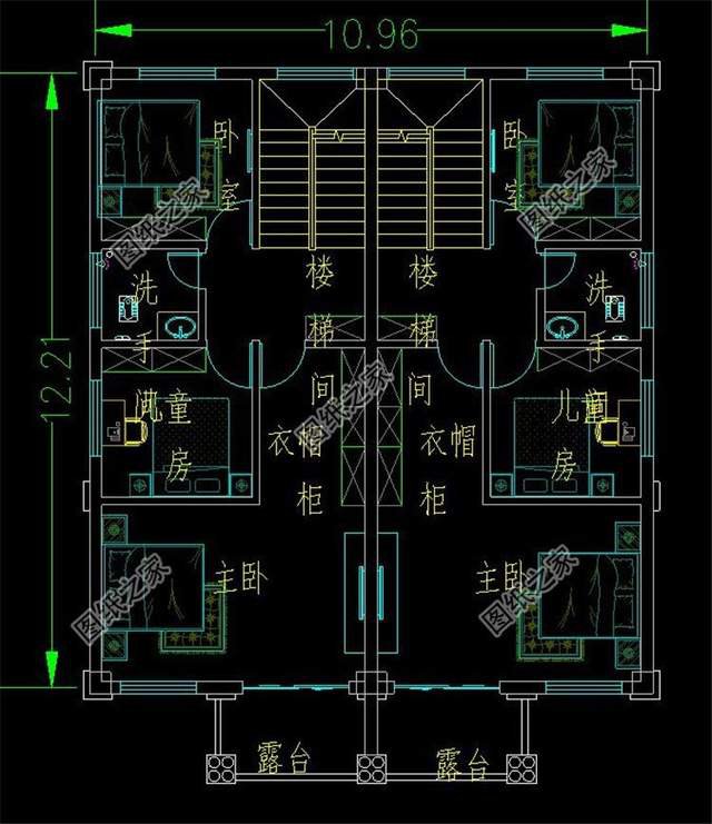 五套雙拼別墅設計，血濃于水的親情，一起建房互相幫襯還省錢