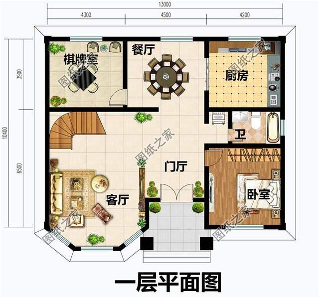 二層半簡歐式別墅設(shè)計，室內(nèi)功能充足，保證家人生活舒適溫馨