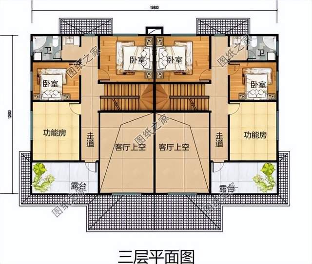 雙拼住宅設(shè)計，外觀大氣威嚴，內(nèi)部格局合理實用