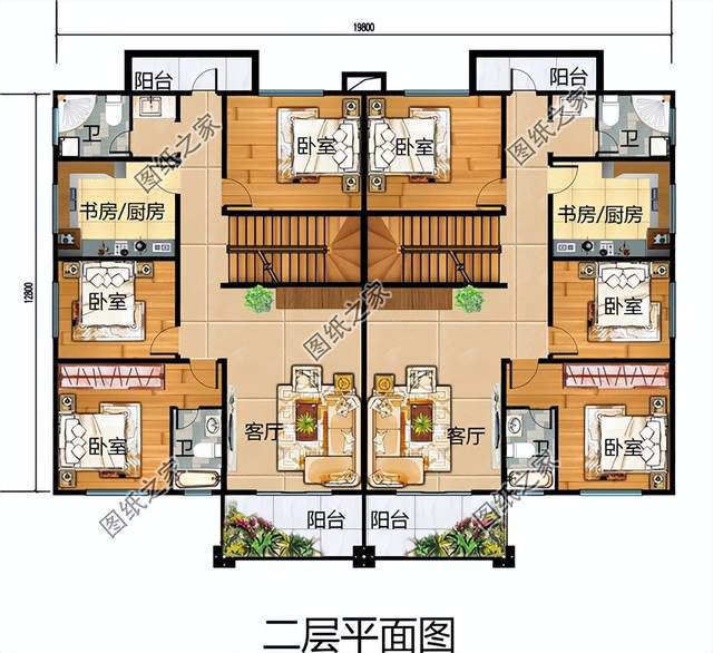 雙拼住宅設(shè)計，外觀大氣威嚴，內(nèi)部格局合理實用
