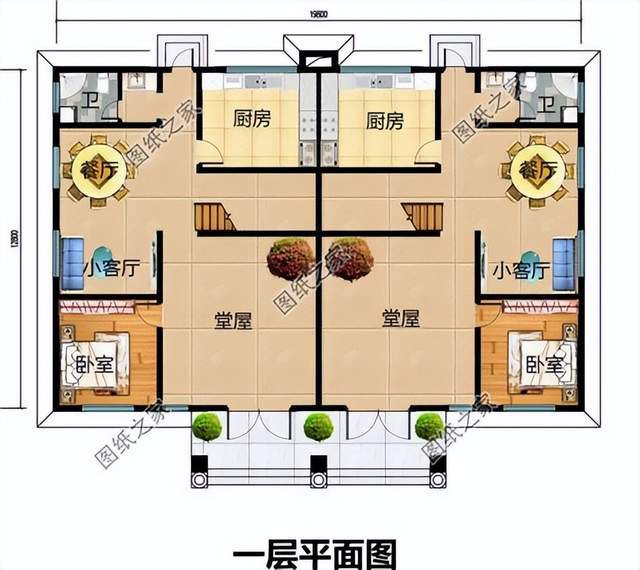 雙拼住宅設(shè)計，外觀大氣威嚴，內(nèi)部格局合理實用