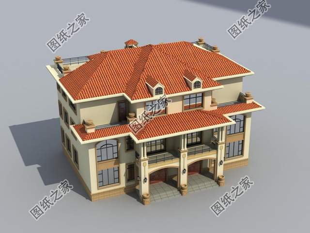 雙拼住宅設(shè)計，外觀大氣威嚴，內(nèi)部格局合理實用