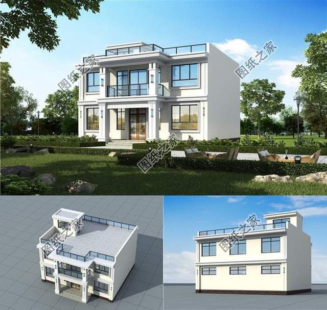 平屋頂自建別墅，設(shè)計精良大氣，平屋頂也能建出豪宅感