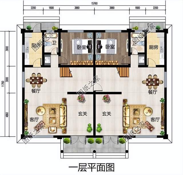 農村雙拼別墅設計，兄弟手足情深，攜手返鄉(xiāng)一起建樓房