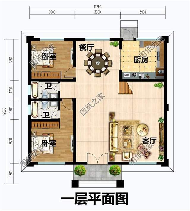 農(nóng)村三層別墅設(shè)計(jì)，溫馨色系外墻主體，保證你一眼就愛(ài)上