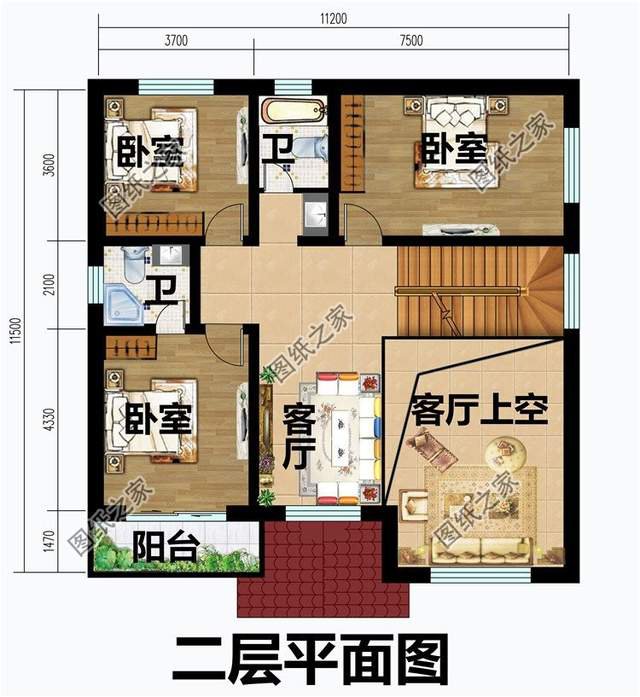 簡歐式二層別墅設(shè)計，戶型方正造價不高，人人都蓋得起