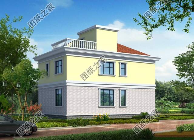 簡歐式二層別墅設(shè)計，戶型方正造價不高，人人都蓋得起