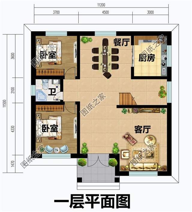 簡歐式二層別墅設(shè)計，戶型方正造價不高，人人都蓋得起