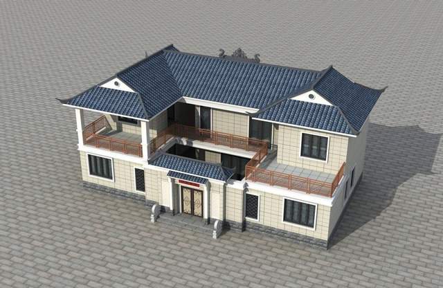 二層中式合院別墅設(shè)計(jì)，受百年建房歷史的加持，氣勢(shì)恢宏且神秘