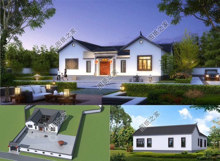 一層中式合院設(shè)計，頗有中華藝術(shù)氣息，返鄉(xiāng)建一棟這輩子值了