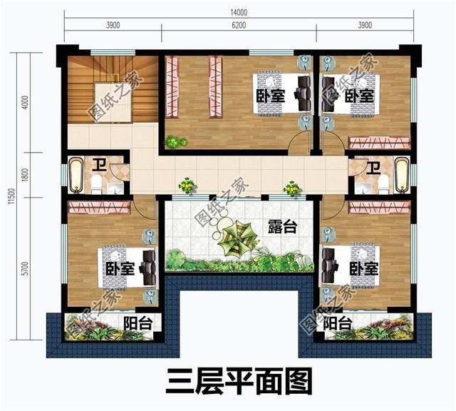 帶落地窗的農(nóng)村別墅，符合現(xiàn)代人的建筑理念和對(duì)建筑美觀性的要求